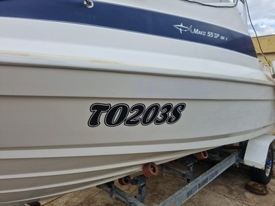 Customer outline sticker example — boat-rego-example
